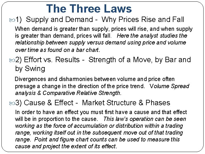 The Three Laws 1) Supply and Demand - Why Prices Rise and Fall When
