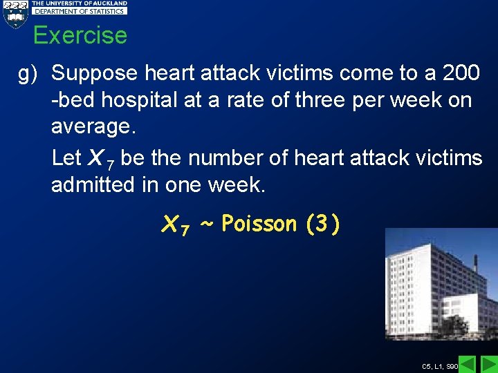 Exercise g) Suppose heart attack victims come to a 200 -bed hospital at a