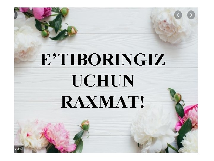 E’TIBORINGIZ UCHUN RAXMAT! ETIBORINGIZ UCHUN RAXMAT! 