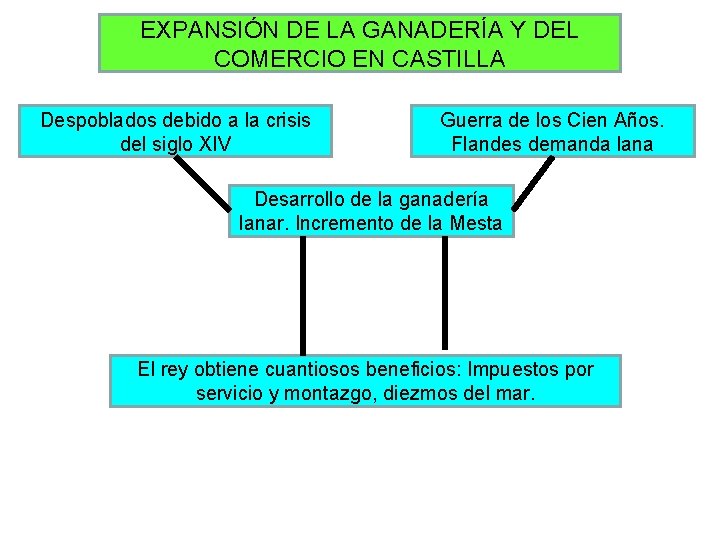 EXPANSIÓN DE LA GANADERÍA Y DEL COMERCIO EN CASTILLA Despoblados debido a la crisis