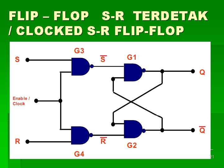 FLIP – FLOP S-R TERDETAK / CLOCKED S-R FLIP-FLOP 21 