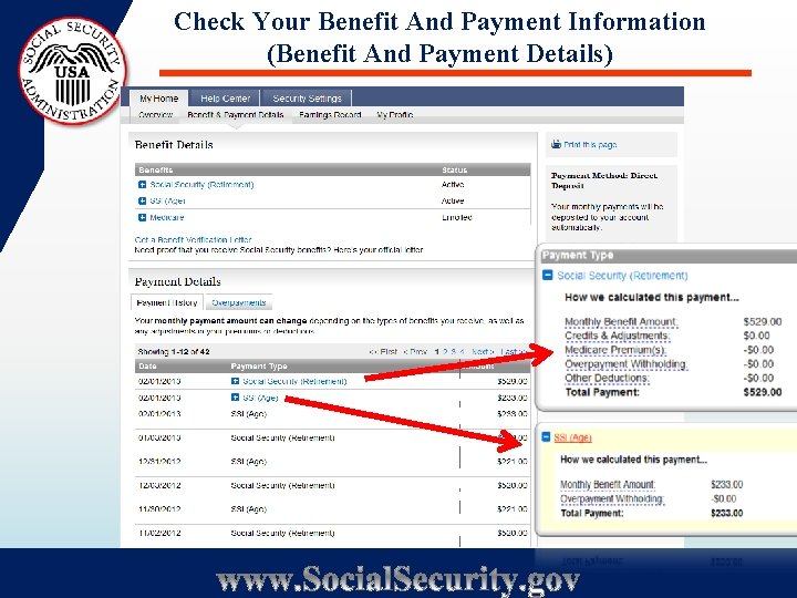 Check Your Benefit And Payment Information (Benefit And Payment Details) 