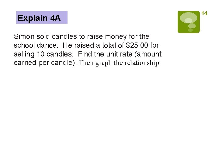 Explain 4 A Simon sold candles to raise money for the school dance. He