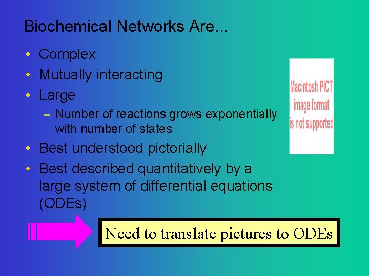 Biochemical Networks Are. . . • Complex • Mutually interacting • Large – Number