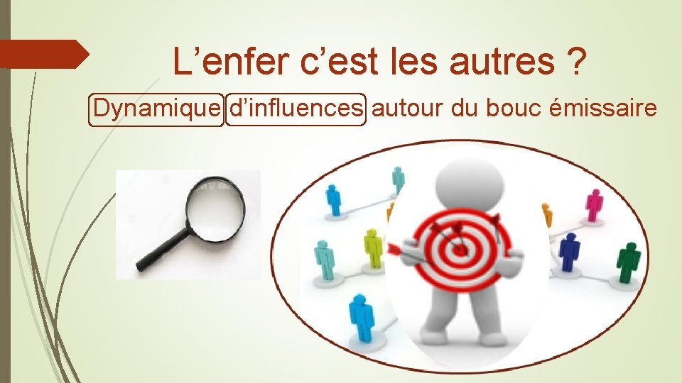 L’enfer c’est les autres ? Dynamique d’influences autour du bouc émissaire 