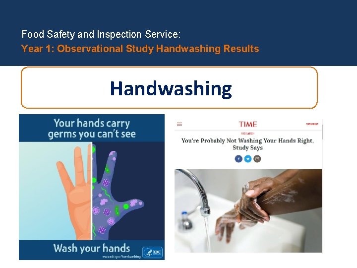 Food Safety and Inspection Service: Year 1: Observational Study Handwashing Results Handwashing Turkey Burgers: