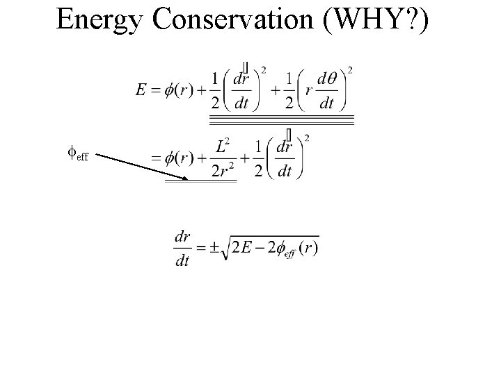 Energy Conservation (WHY? ) eff 
