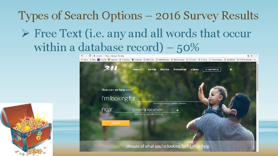 Types of Search Options – 2016 Survey Results Ø Free Text (i. e. any