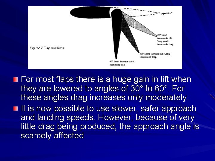 For most flaps there is a huge gain in lift when they are lowered