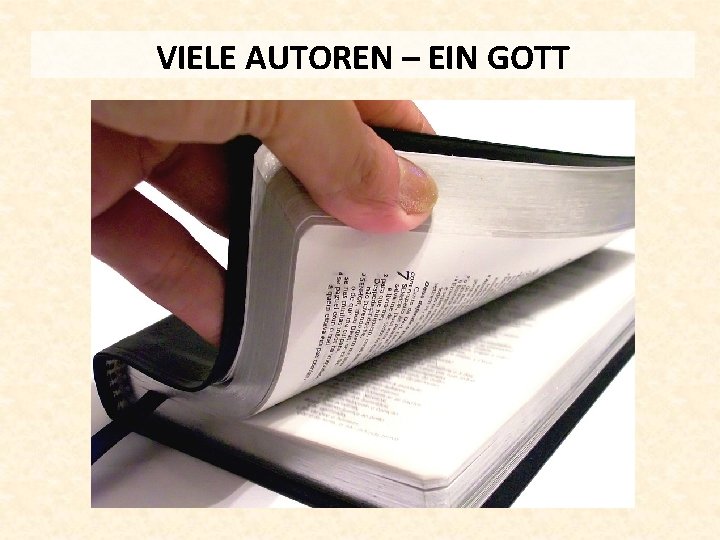 VIELE AUTOREN – EIN GOTT 