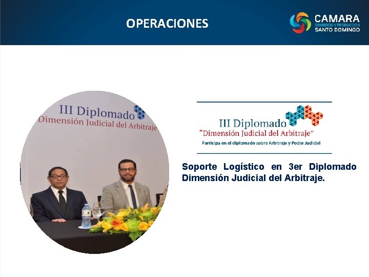 OPERACIONES Soporte Logístico en 3 er Diplomado Dimensión Judicial del Arbitraje. 