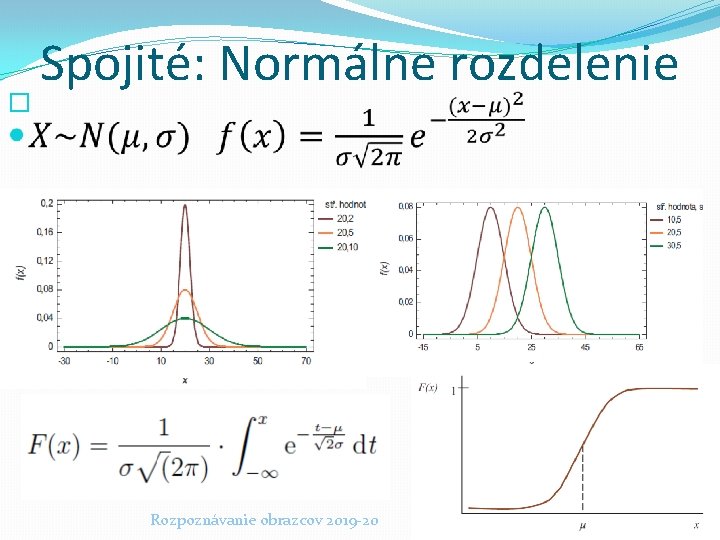 � Spojité: Normálne rozdelenie Rozpoznávanie obrazcov 2019 -20 45 