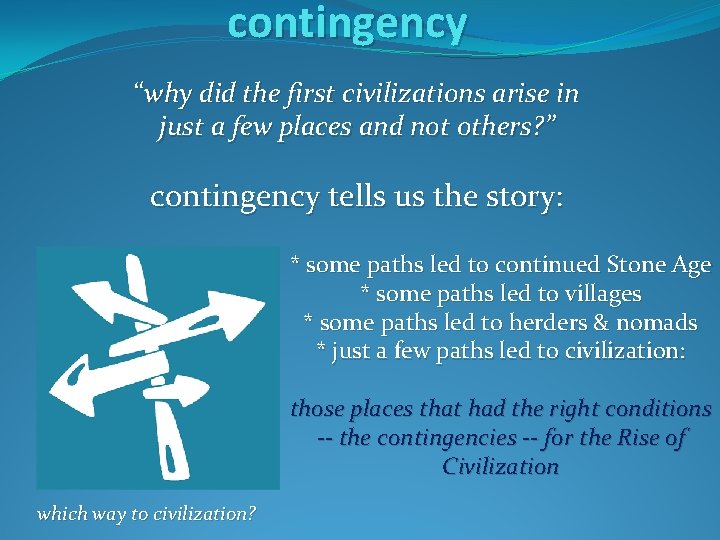 contingency “why did the first civilizations arise in just a few places and not contingency “why did the first civilizations arise in just a few places and not