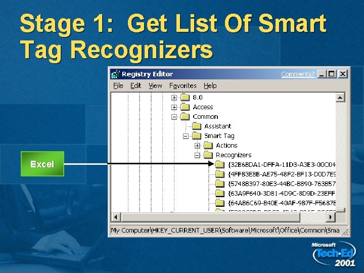 Stage 1: Get List Of Smart Tag Recognizers Excel 