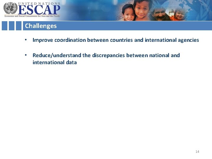 Challenges • Improve coordination between countries and international agencies • Reduce/understand the discrepancies between