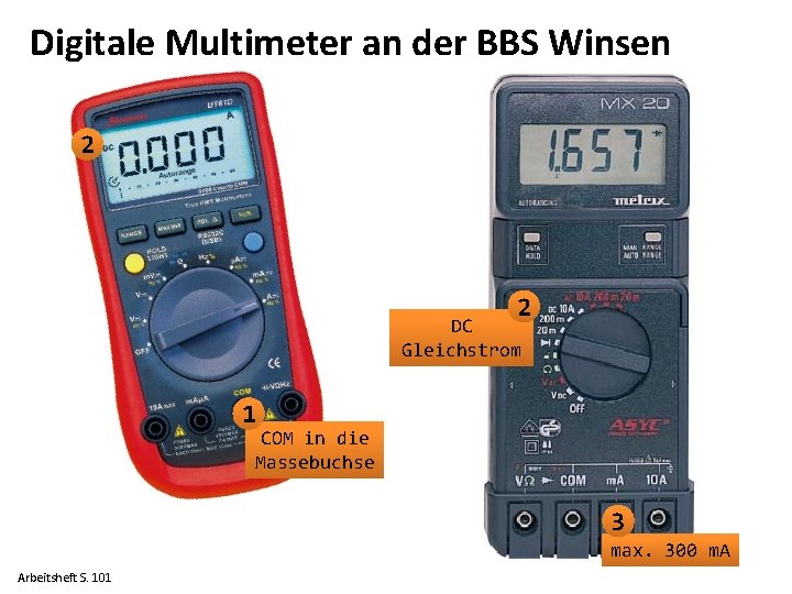 Digitale Multimeter an der BBS Winsen 2 2 DC Gleichstrom 1 COM in die