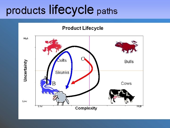 products lifecycle paths C A B 