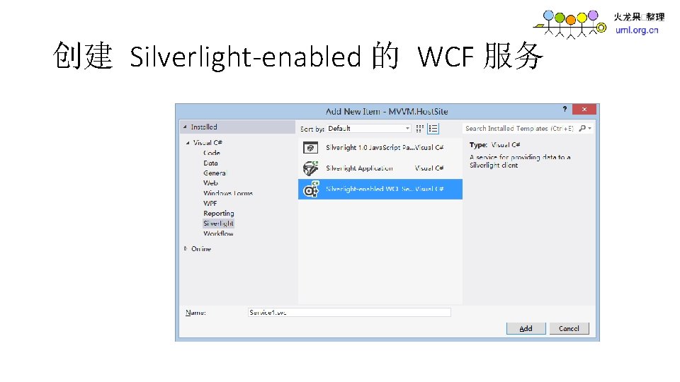 创建 Silverlight-enabled 的 WCF 服务 