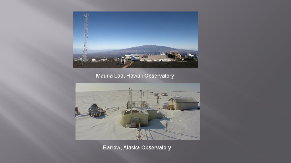 Mauna Loa, Hawaii Observatory Barrow, Alaska Observatory 