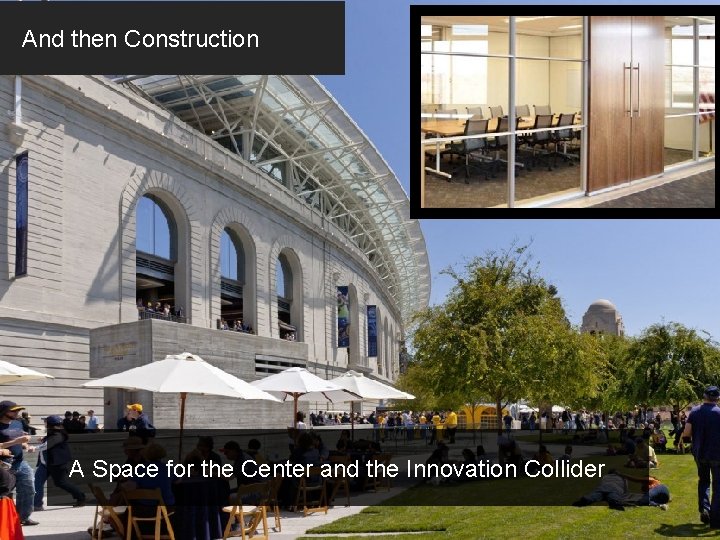 And then Construction A Space for the Center and the Innovation Collider 