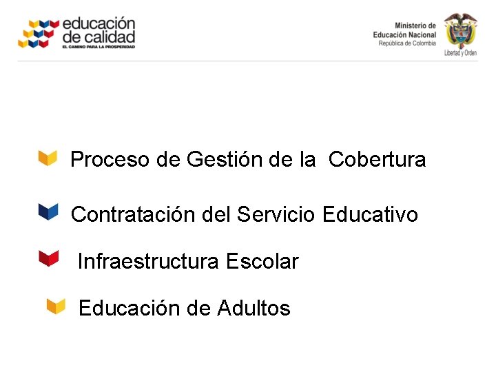 Proceso de Gestión de la Cobertura Contratación del Servicio Educativo Infraestructura Escolar Educación de