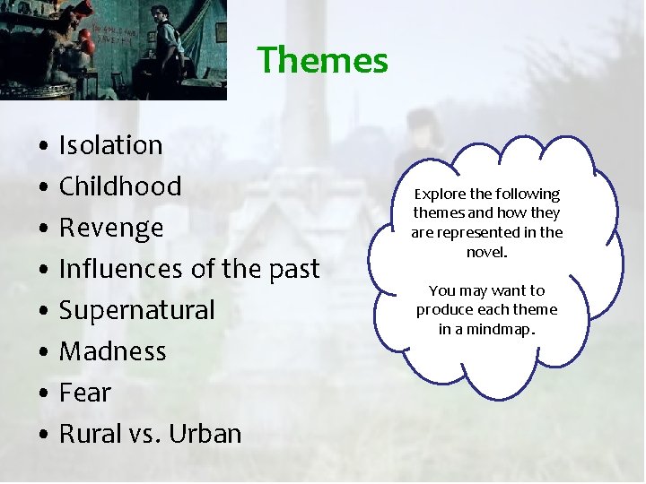 Themes • Isolation • Childhood • Revenge • Influences of the past • Supernatural