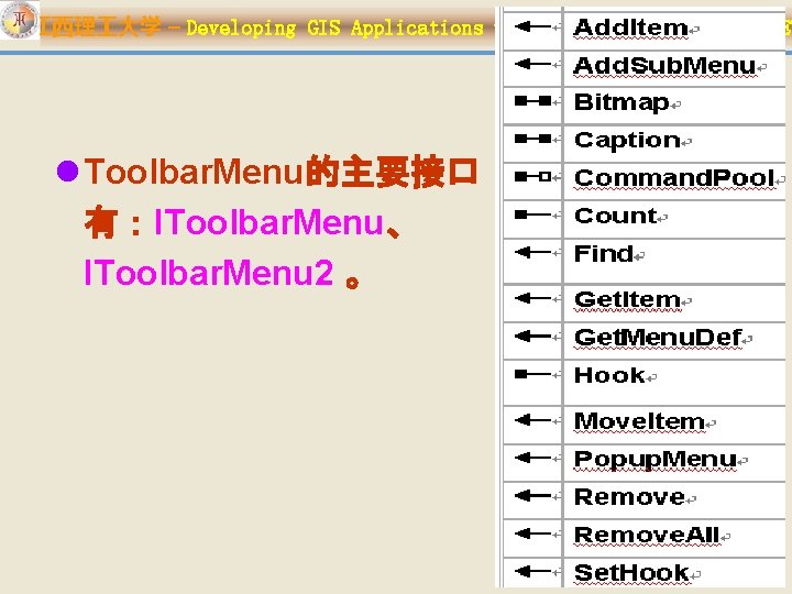 江西理 大学 – Developing GIS Applications with Arc. Objects using C#. NET l Toolbar.