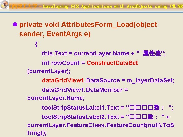 江西理 大学 – Developing GIS Applications with Arc. Objects using C#. NET l private