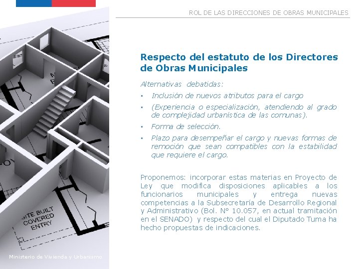 Imagen Referencial ROL DE LAS DIRECCIONES DE OBRAS MUNICIPALES Respecto del estatuto de los