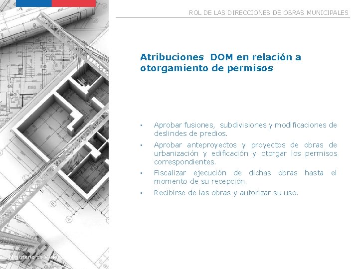 Imagen Referencial ROL DE LAS DIRECCIONES DE OBRAS MUNICIPALES Atribuciones DOM en relación a