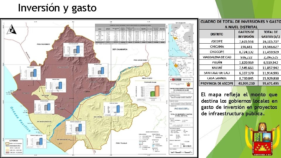 Inversión y gasto El mapa refleja el monto que destina los gobiernos locales en