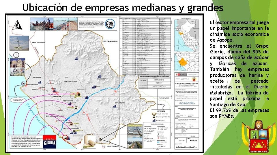 Ubicación de empresas medianas y grandes El sector empresarial juega un papel importante en