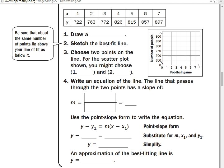 Linear Best Fit Models 