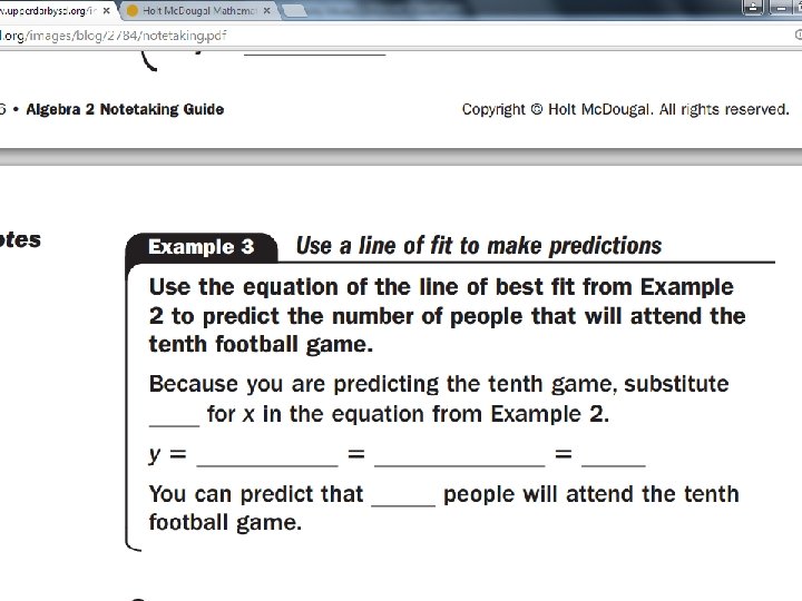 Linear Best Fit Models 