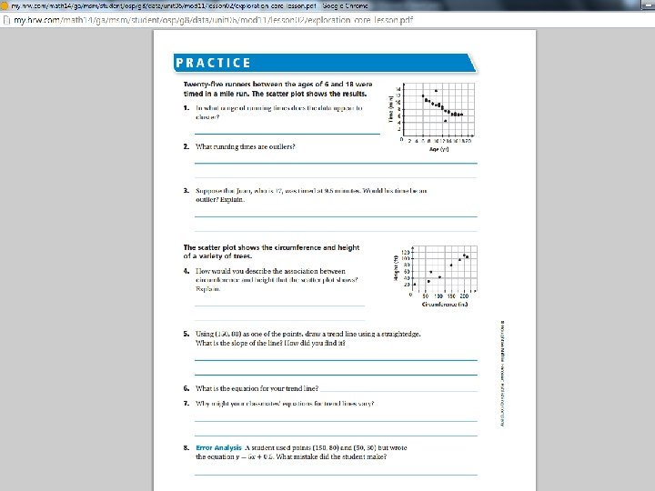 Linear Best Fit Models 