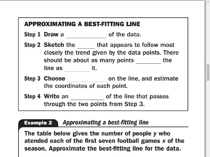 Linear Best Fit Models 
