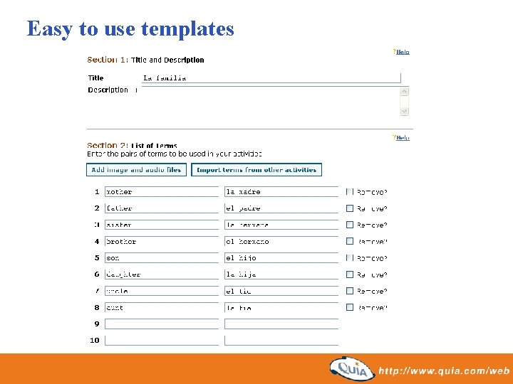 Easy to use templates 