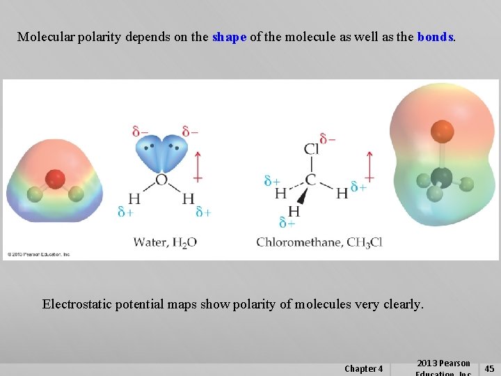 Molecular polarity depends on the shape of the molecule as well as the bonds.