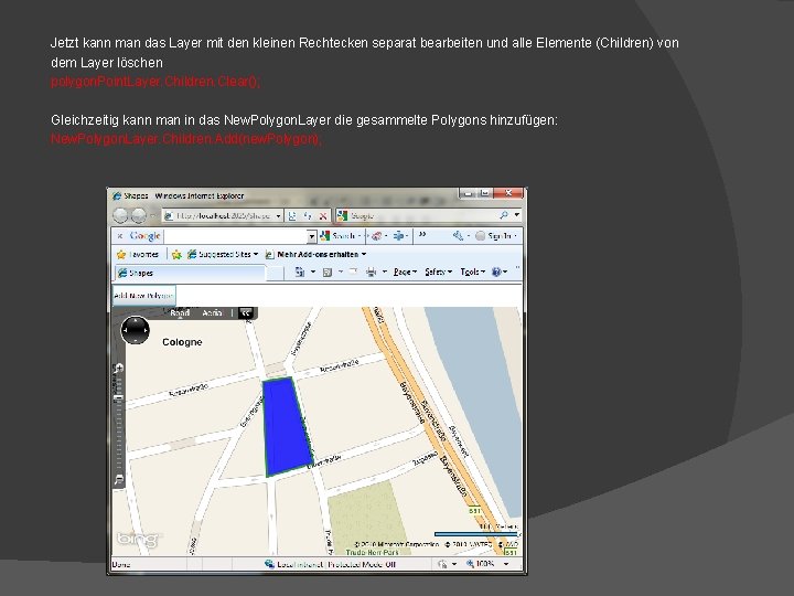 Jetzt kann man das Layer mit den kleinen Rechtecken separat bearbeiten und alle Elemente