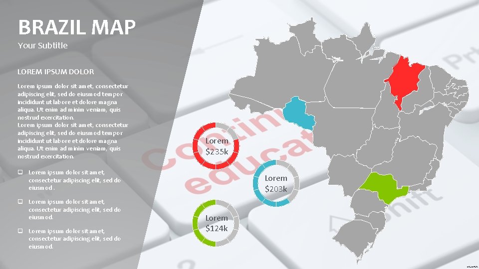 BRAZIL MAP Your Subtitle LOREM IPSUM DOLOR Lorem ipsum dolor sit amet, consectetur adipiscing