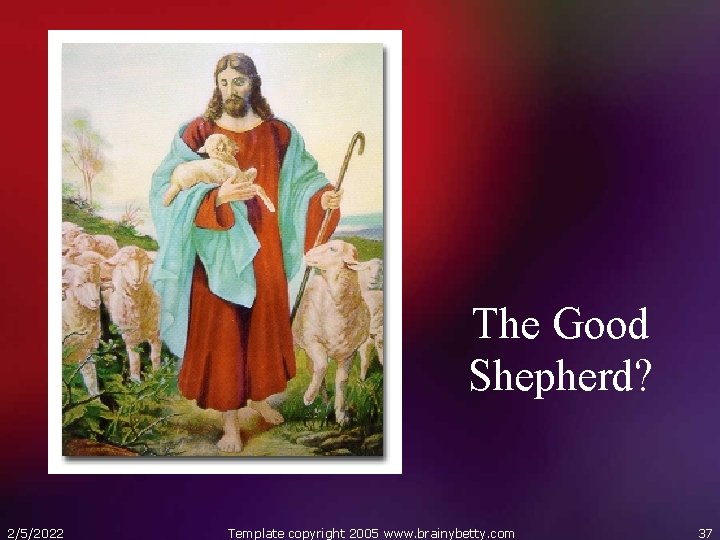 The Good Shepherd? 2/5/2022 Template copyright 2005 www. brainybetty. com 37 