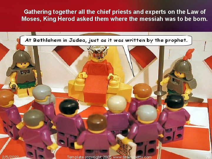 Gathering together all the chief priests and experts on the Law of Moses, King