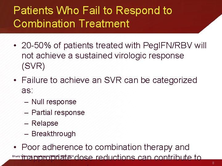 Patients Who Fail to Respond to Combination Treatment • 20 -50% of patients treated