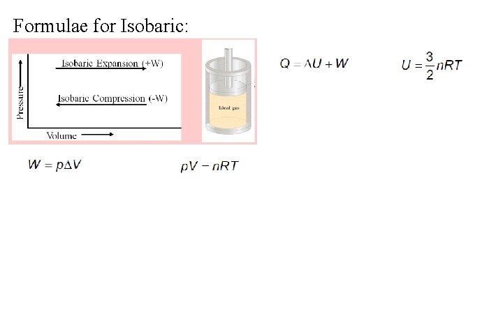 Formulae for Isobaric: 