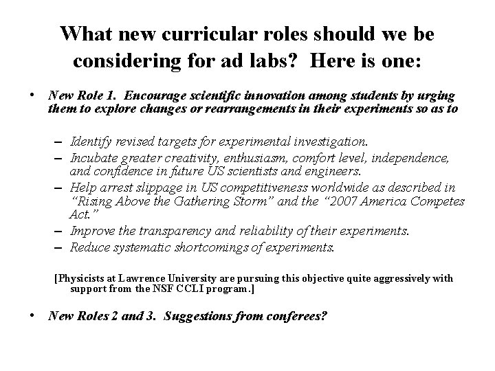 What new curricular roles should we be considering for ad labs? Here is one: