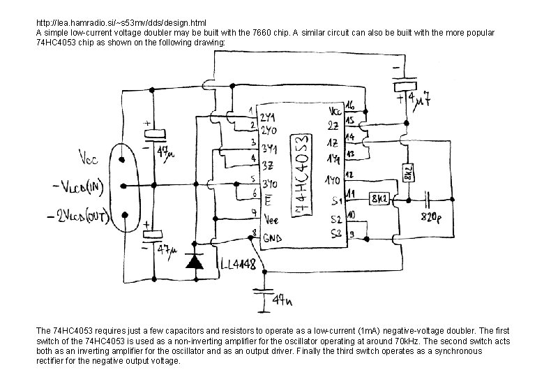 http: //lea. hamradio. si/~s 53 mv/dds/design. html A simple low-current voltage doubler may be