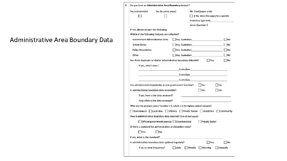 Administrative Area Boundary Data 