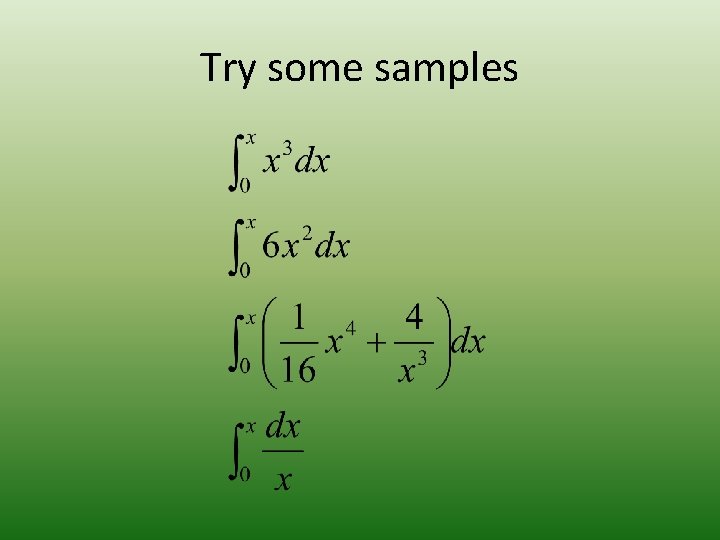 Try some samples Try some samples