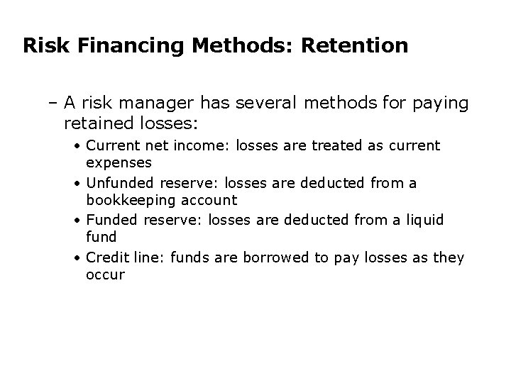Lecture No 5 Introduction to Risk Management Objectives