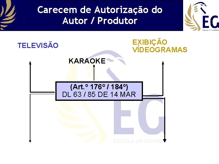 Carecem de Autorização do Autor / Produtor EXIBIÇÃO VÍDEOGRAMAS TELEVISÃO KARAOKE (Art. º 176º